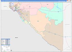 El Paso Metro Area Wall Map Color Cast Style 2026